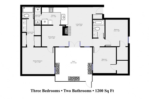 a floor plan of two bathrooms